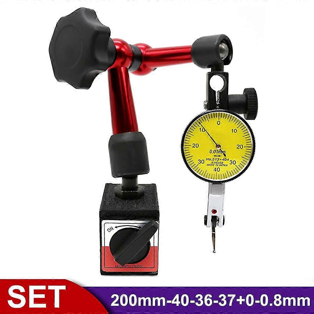 200mm Universal Small Dial Indicator Magnetic Stand Base Holder 0-0.8mm 0.01 Dial Test Comparator For Equipment Calibration
