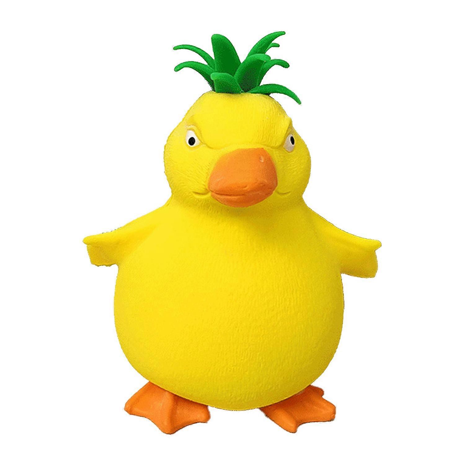 Yellow Duck Squeeze Toy Slow Rebound Soft TPR Stress Anxiety Relief Portable Kids Teens Adults