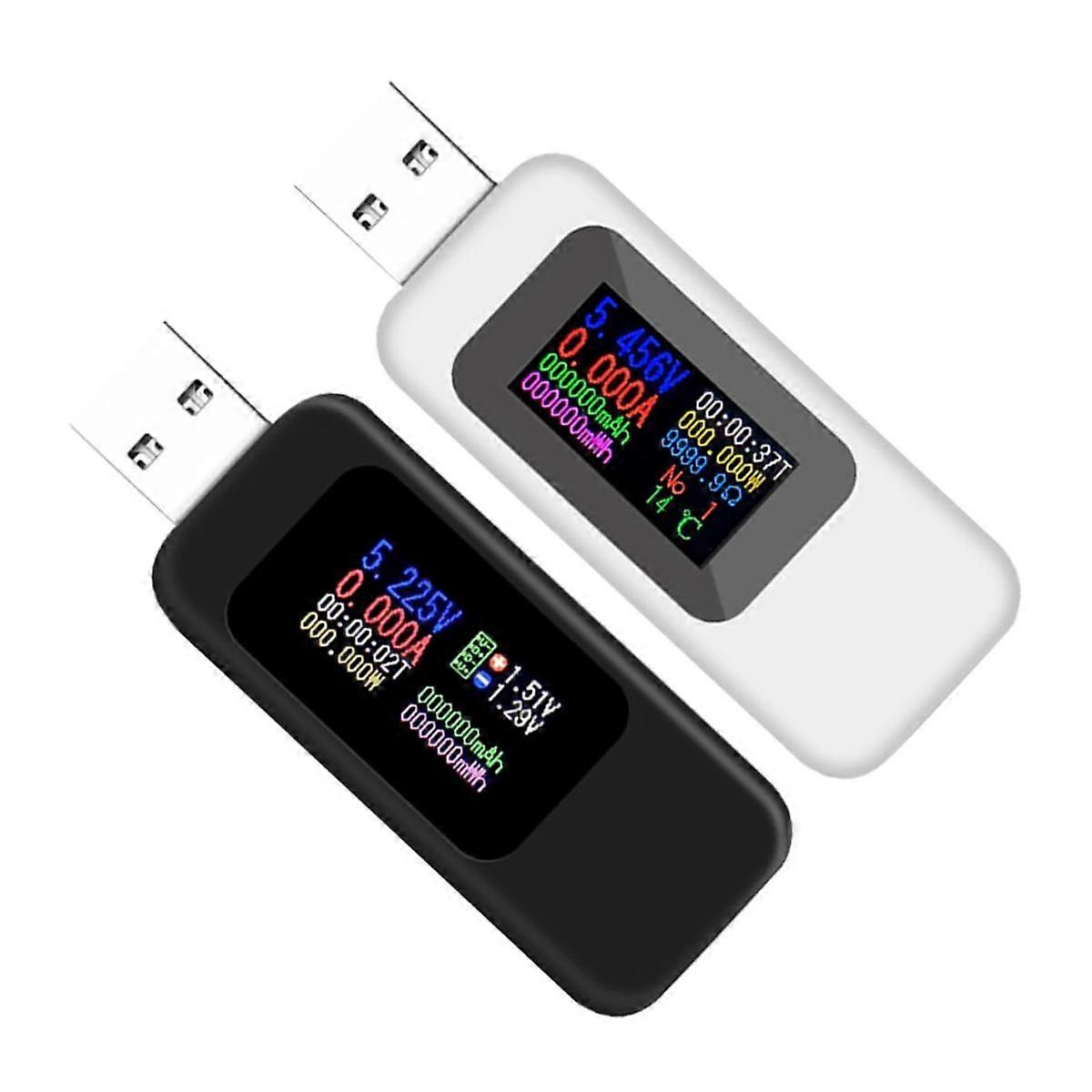 2Pcs USB Tester USB Voltage Checker USB Voltage Tester USB Charger Tester USB Current Meter Tester Detector