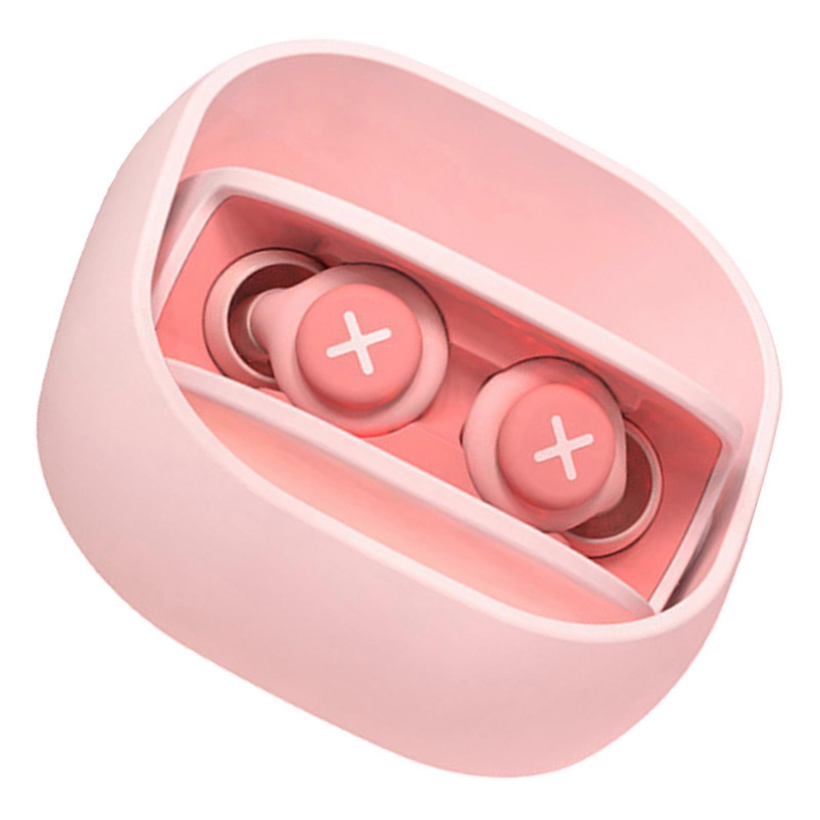 Silicone Noise Reduction Earplugs Reusable for Sleeping with Storage Box Pink
