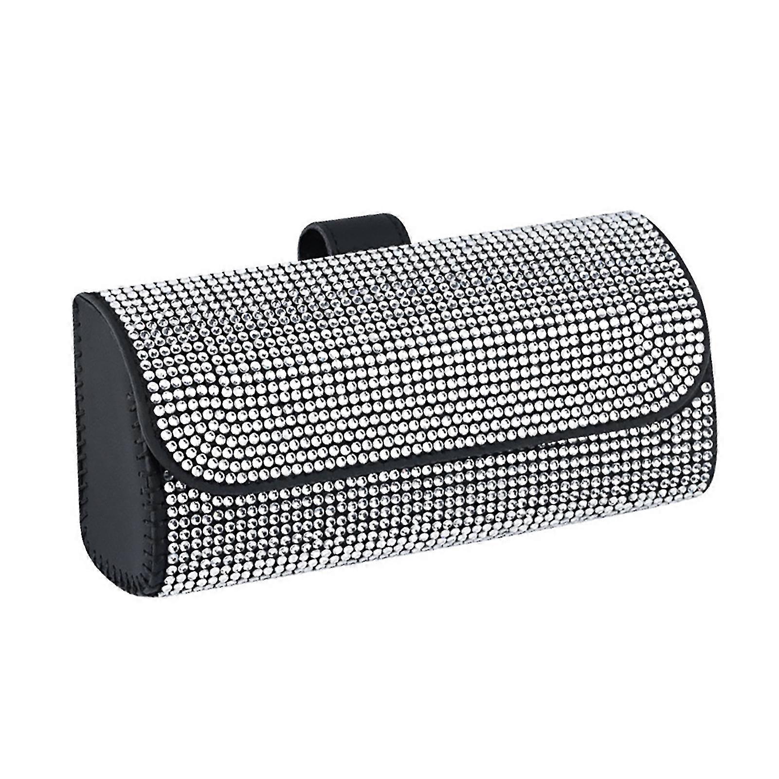 Glasses Case Space Saving Sun Visor With Car Hook Multifunctional PU Leather