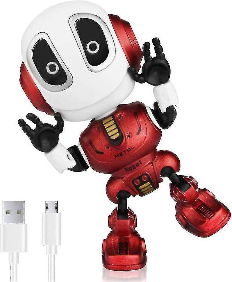 robots For Kids Rechargeable Talking Robot Interactive Toy Repeats Your Voice Travel Toys With Portable Metal Body And Flashing Lights Robot Gifts PXC