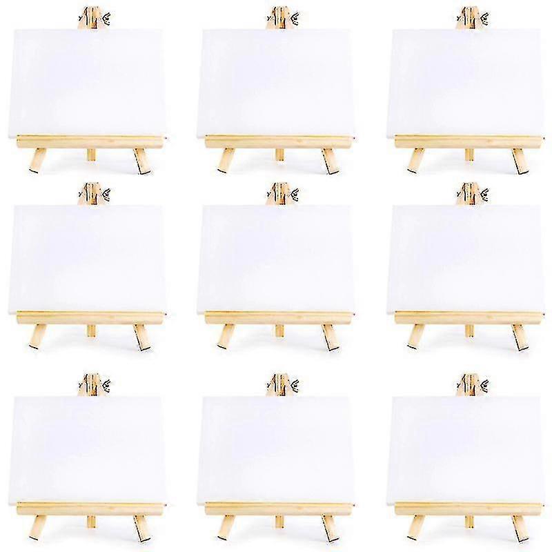 10 Set Artists Mini Canvas Set Painting Craft Diy Drawing Small Table Easel Gift