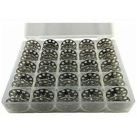 Bobbin Box Metal Bobbin Thread Bobbin Storage Box with 25 Sewing Machine Bobbins