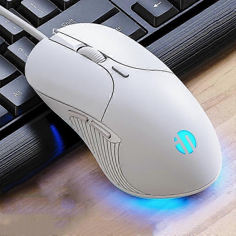 PB1 Gaming Wired Mouse, Colour: Matte White Breathing Light Matte White Breathing Light