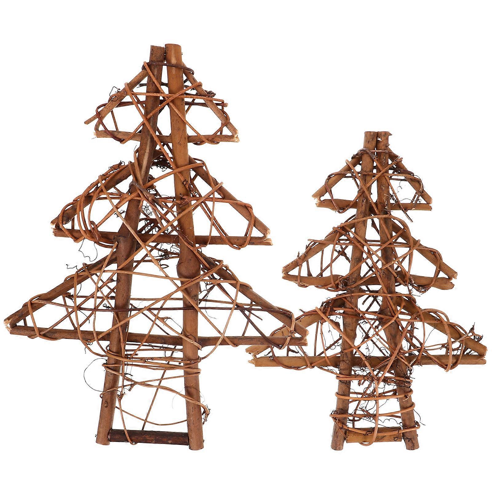 2pcs Christmas Tree Grapevine Wreaths Vine Branch Wreath Rattan Wreath for DIY Christmas Craft