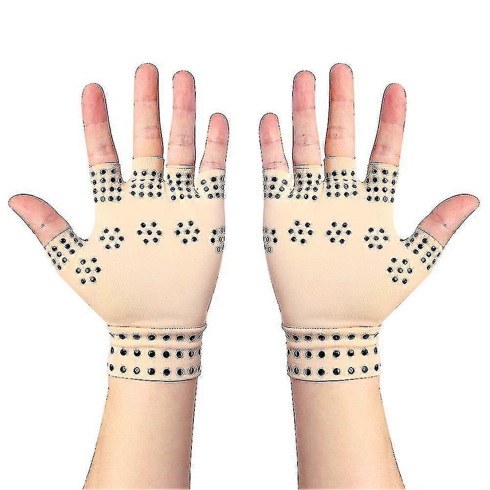 قفازات مضادة لالتهاب المفاصل مع مغناطيس ، علاج ضغط صحي لآلام اليد الروماتويد ، يهدئ اليدين المؤلمتين (ألوان البشرة)