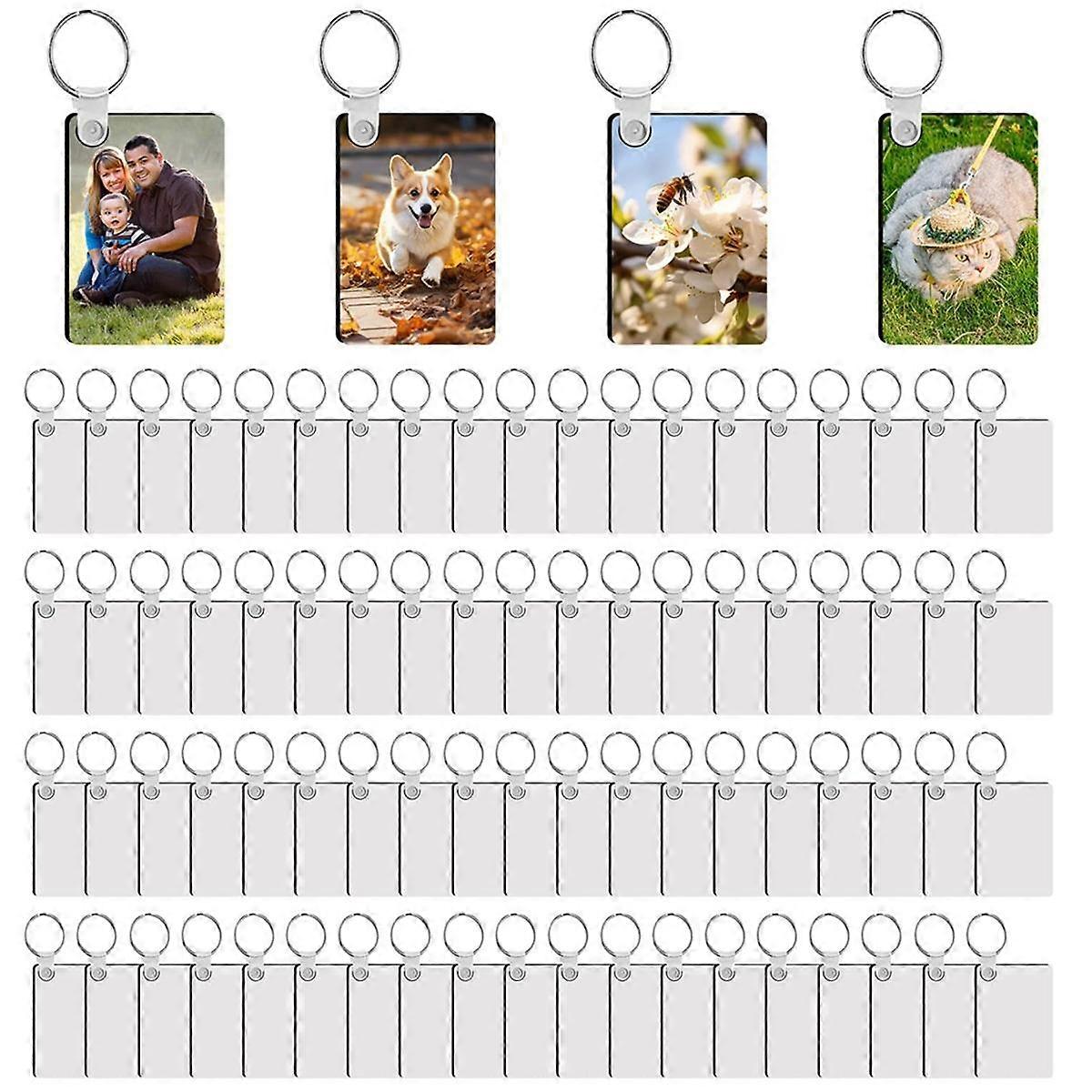 240Pcs Sublimation Keychain Blanks Double Sides Include 80 MDF Sublimation Keychains Blank with 160