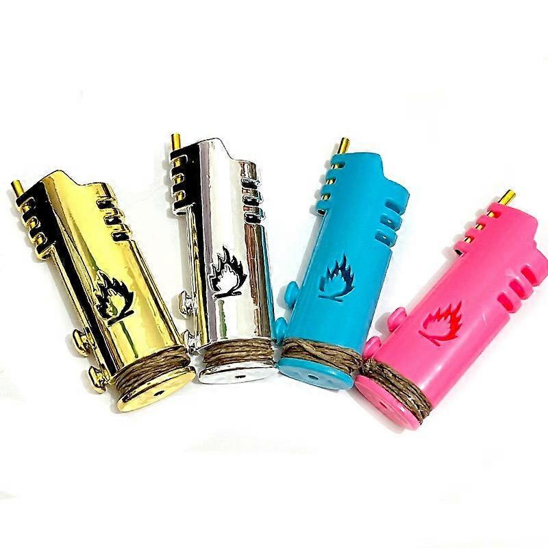 Plastic Lighter Case leash Holder Sleeve Shell Ignition Twine Hemp Wick Cigarette Weed Cigarette Lighter Shell Sleeve Case Hold Smoking Accessories