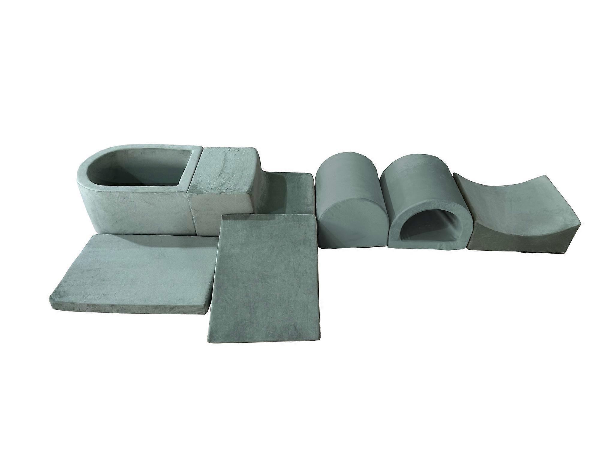 Foam playset - 7-piece - with ball pit and 100 balls - grey