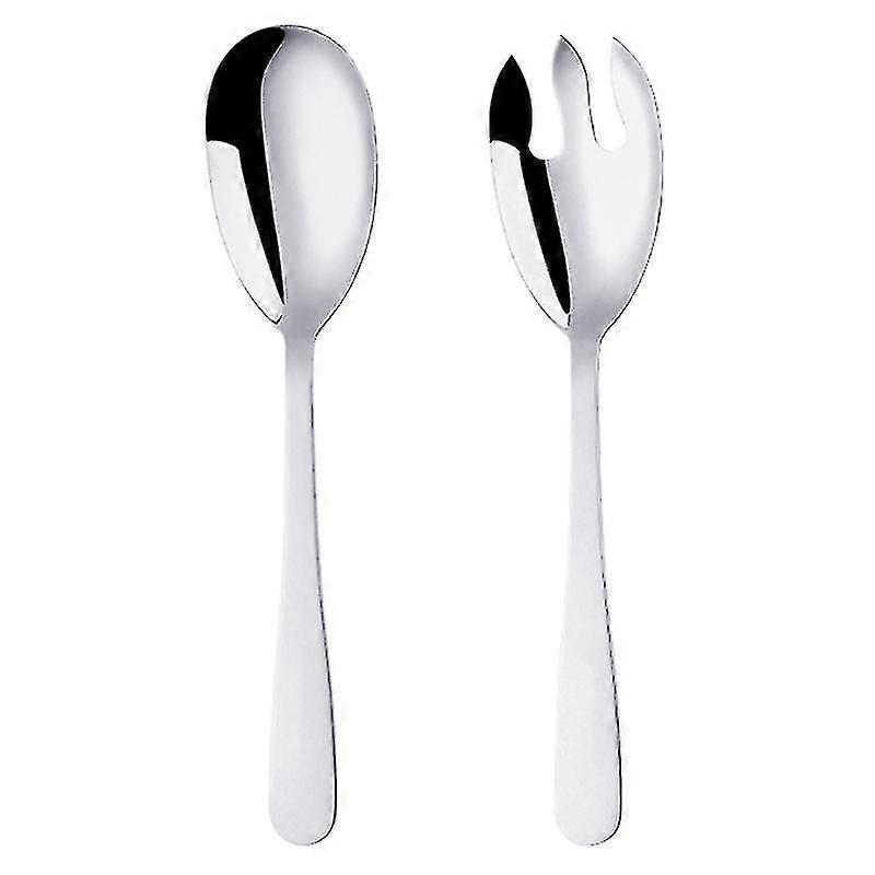 2pcs Less Steel Lar Salad Spoon Fork Set Ng Ing Fruit Kit Restnt Tool