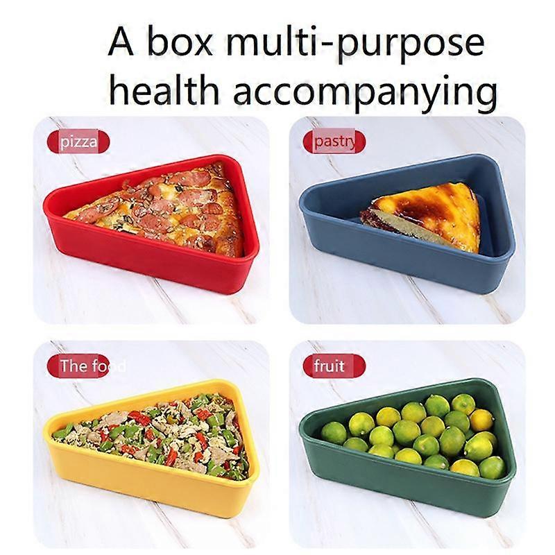 Pizza Leftover Storage Container,Pizza Organizer Box Save Space Reusable Pizza Slicone Storage Container Blue