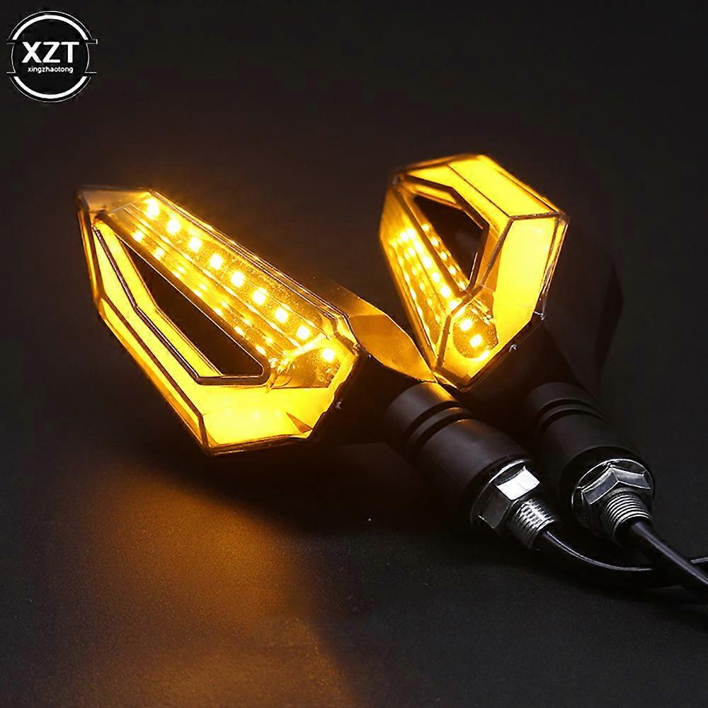 2pcs Universal LED Motorcycle Turn Signal Light 12V IPX-6 Waterproof Daytime Running Lights Indicator Blinker Lamp
