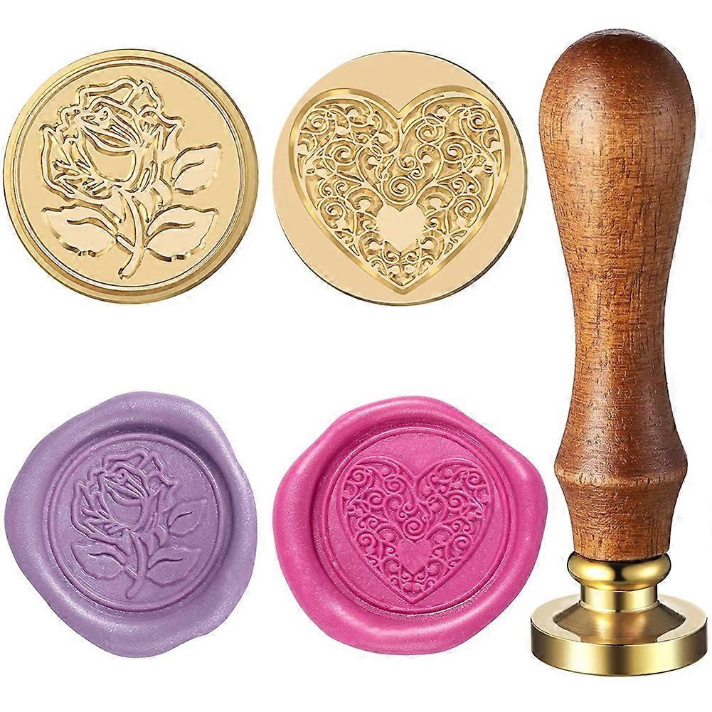 s Day Wax Seal Stamp Set,Vintage Wax Envelope Seal Stamp Kit for Wedding Invitation 's Day Arts Cr