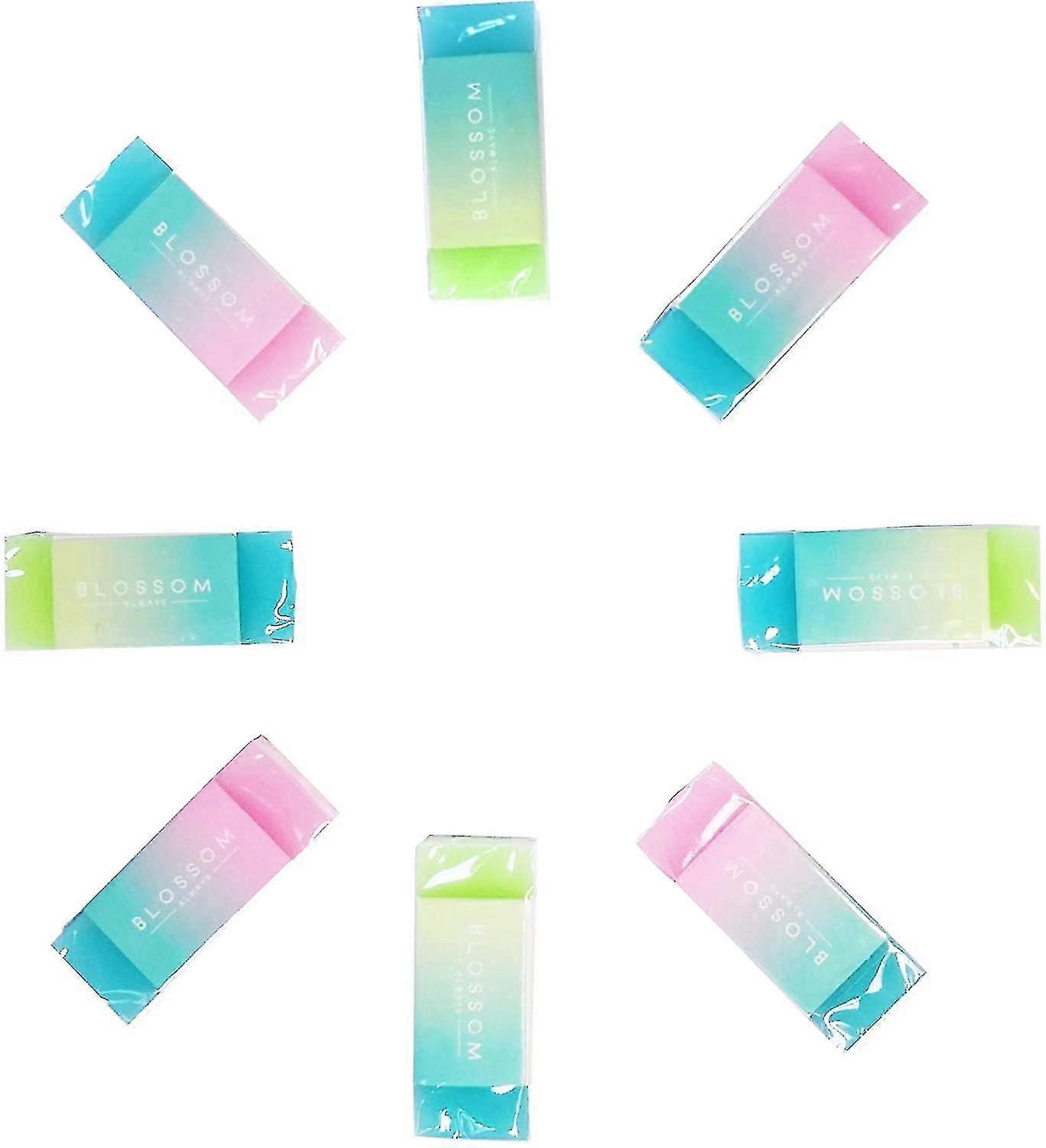 8 Pcs Premium Quality Eraser, Fruit Scented Eraser, Gradient Colored Pencil Erasers
