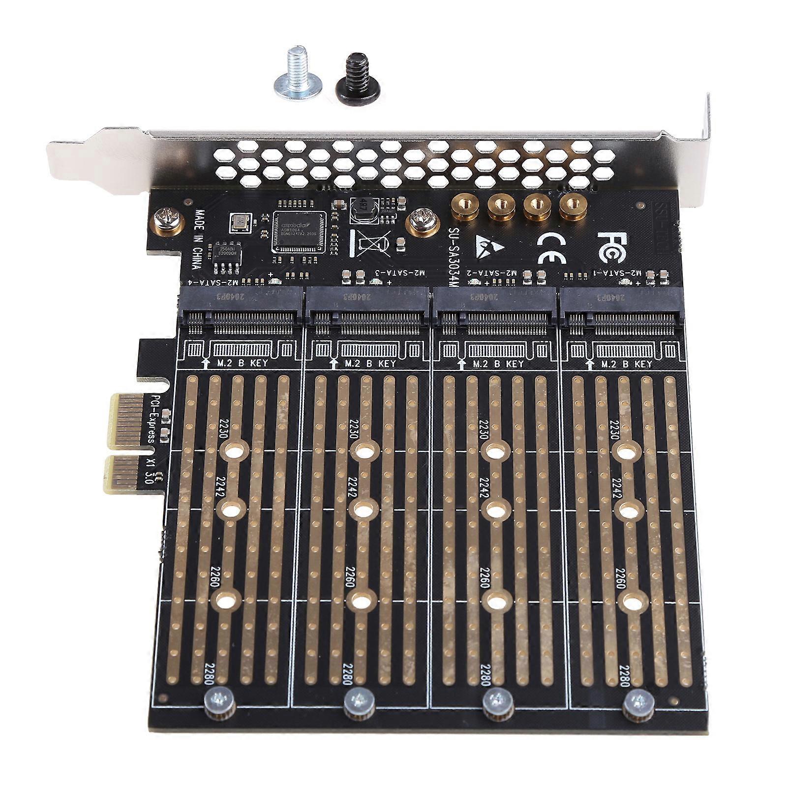 PCIE X1 to 4bay for m.2 B for Key Type Riser Adapter M2 SSD to PCI-E NGFF Sata E