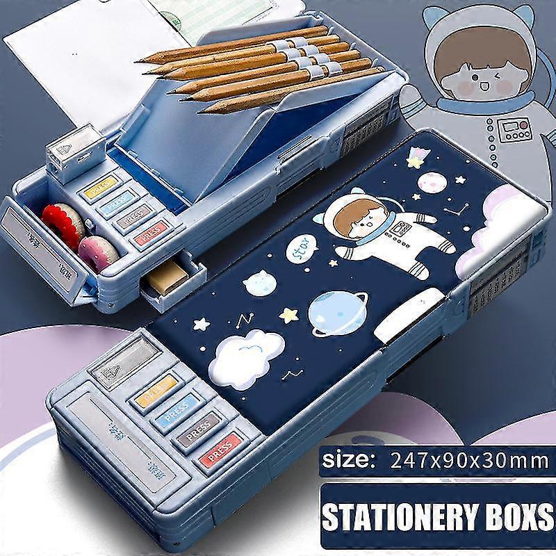 Multifunction Pencil Case Stationery Organizer Box Cute Pattern School Supplies