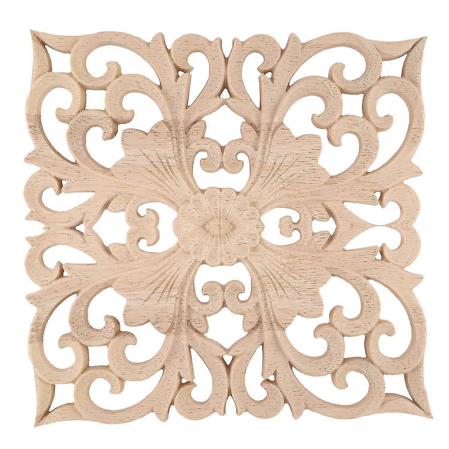 توريد ملصقات خشبية على الطراز الأوروبي زين الخشب الحقيقي نحت الملحقات والبيع بالتجزئة.Woodcarving20 * 20 * 2cm