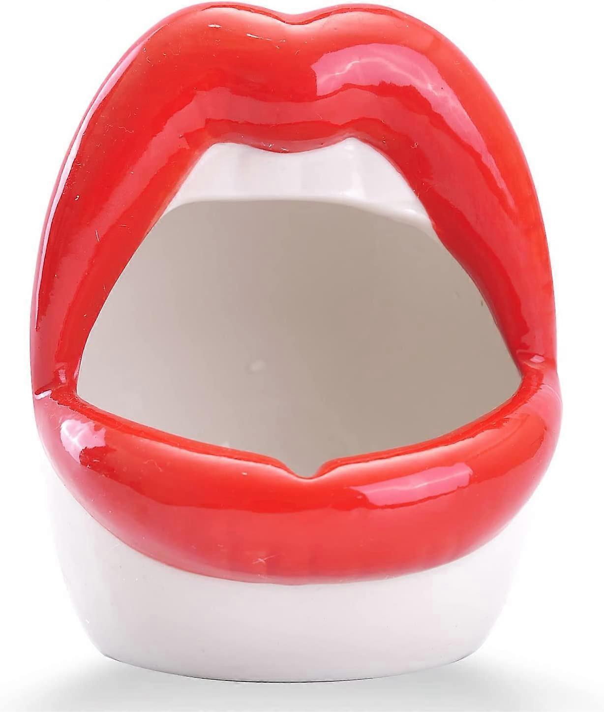 Sexy Lips Planter Pot, Ceramic Succulent Planter - Red