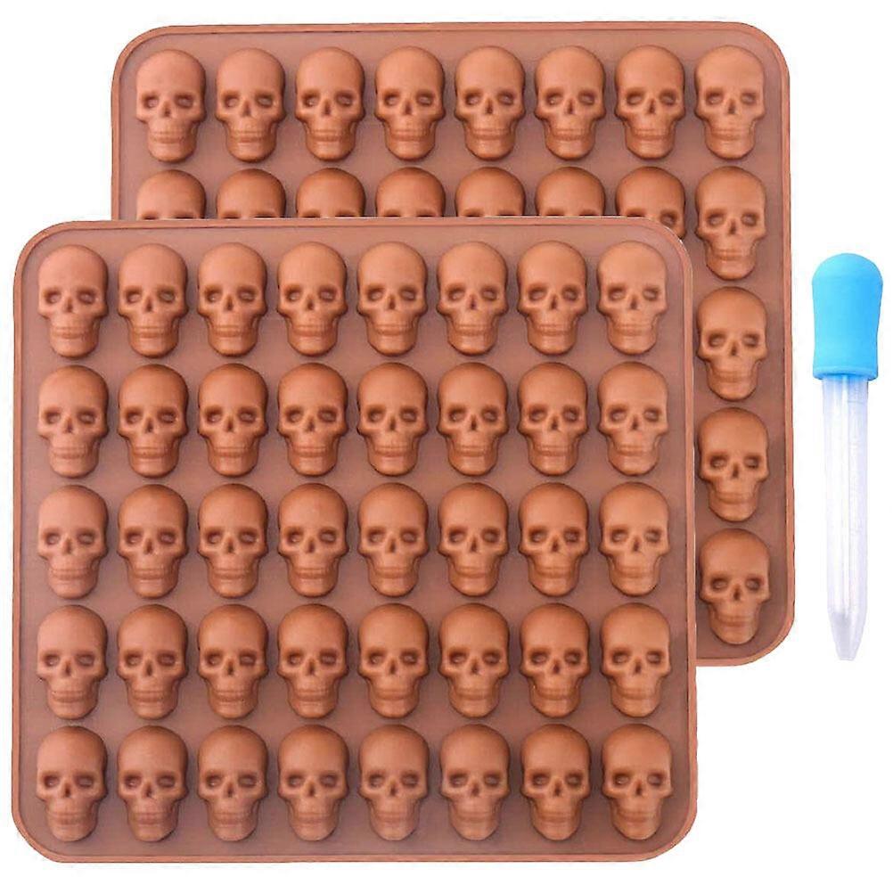 1 Set of Halloween Skull Cookie Mold Baking Cookie Mold Silicone Candy Mold with Dropper