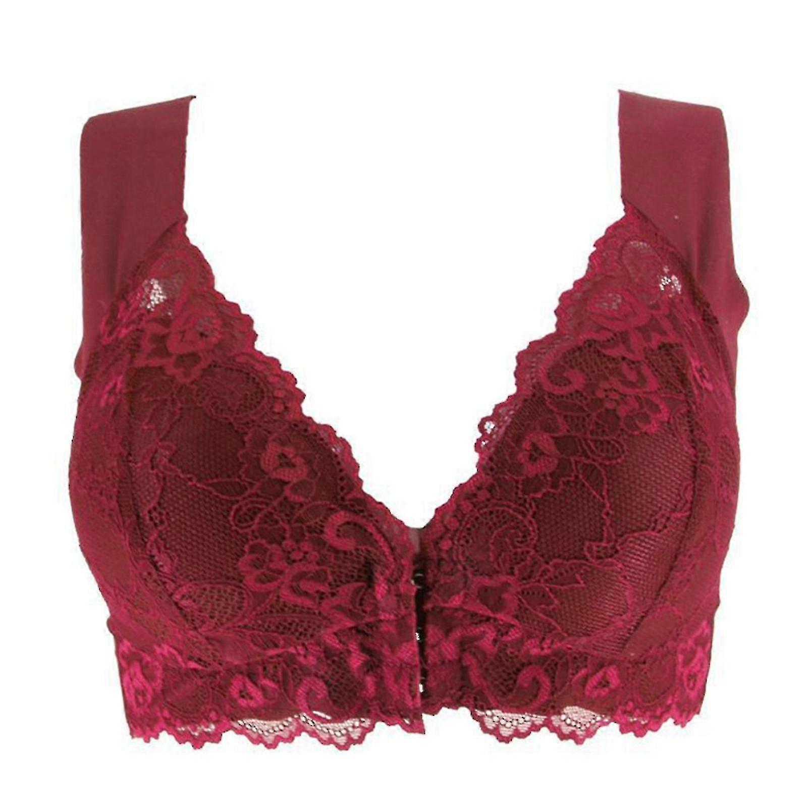 Sutiã com fechamento frontal com elevação de renda floral Stretch 5d Shaping Seamless Bra Push Up Full Coverage Underwear For Big Cup-MXBC