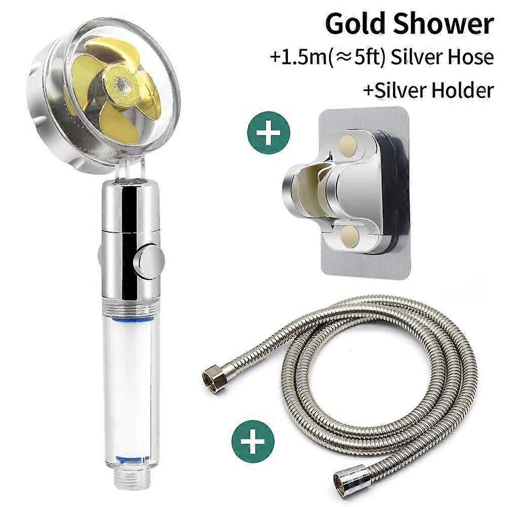 Shower Head High Preassure Water Saving Flow 360 Turbo Propeller Built-in Filter Massage Handheld Showerhead Bathroom Accessory