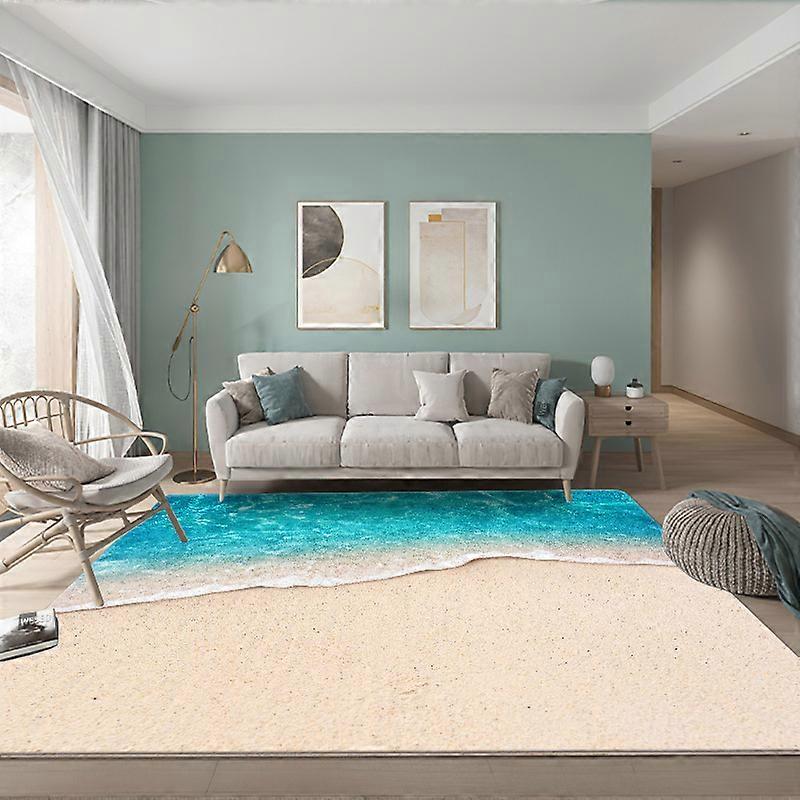 3D Teppiche für Wohnzimmer Große Wellen Strand Kinderzimmer Teppich Blau Kichen Matte Boden Teppich Moderne Entracnce Matte Home Badezimmer Teppiche