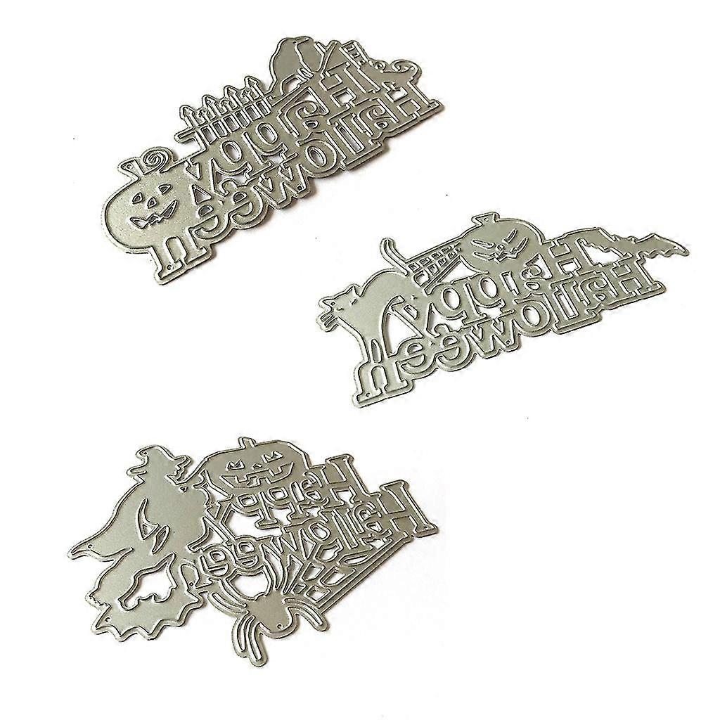 3 قطع / مجموعة سعيد هالوين قطع المعادن يموت الاستنسل سكرابوكينغ دي ألبوم ختم ورقة بطاقة النقش ديكور الحرفية