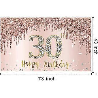 Sfondo Poster In Tessuto Per 25° Compleanno Ragazza/donna, 150x90 Cm, Oro Rosa Con Pois E Diamanti. Banner Per Feste, Decorazioni Parete, Tavolo, Torta. Include Occhielli Per Appendere.