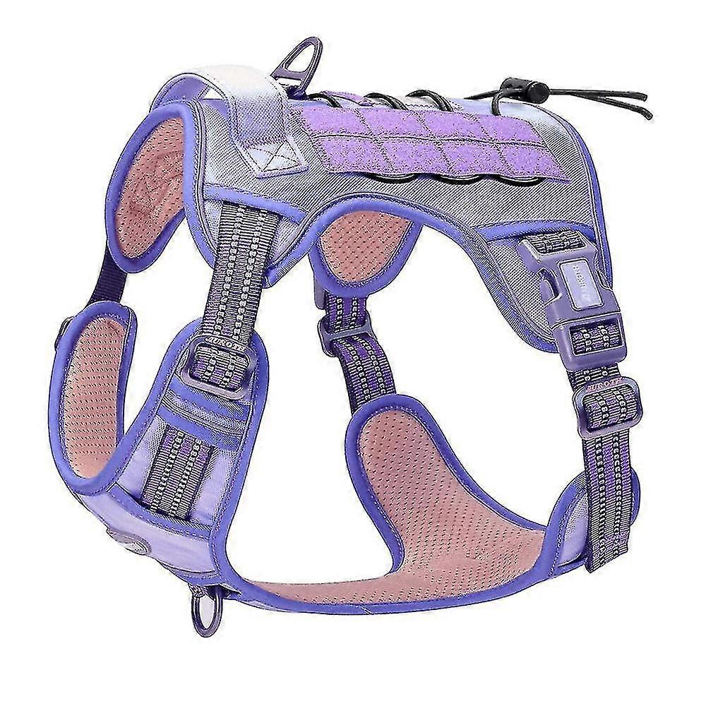 Auroth Tactical Anti Pull Dog Harness Adjustable Breathable Pet Vest Harness For Medium Large Dog Reflective Dog Harness Military Materials Size L De