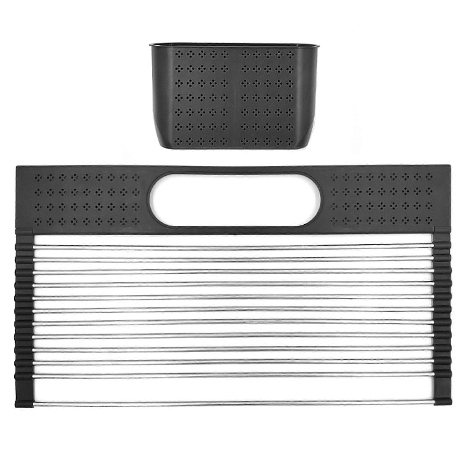 Dish Drainer Over Sink For Kitchen Organizer Multi-purpose Roll-up Drying Foldable Rack Fruit Vegetable Heat Resistant Mat