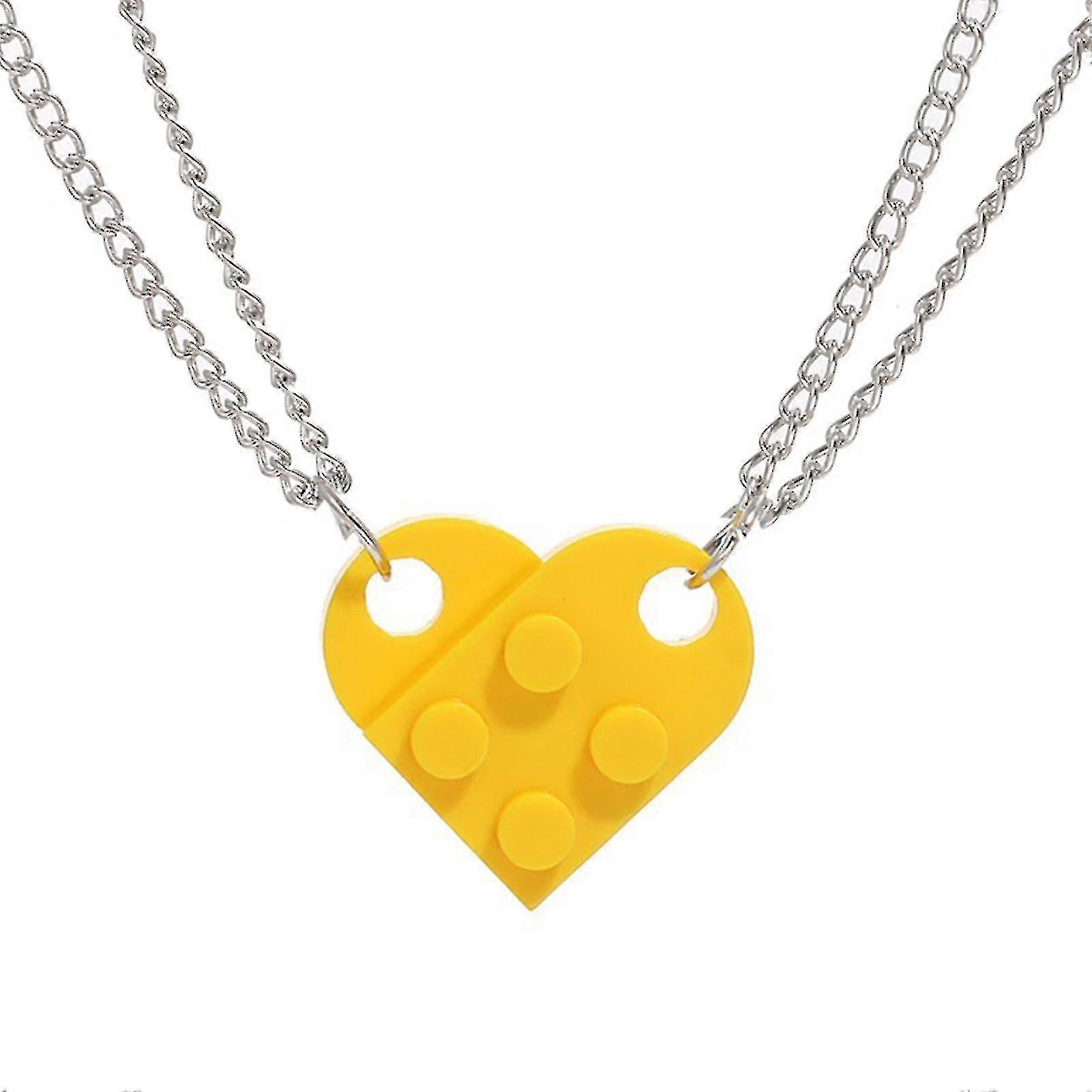 2pcs Homens Mulheres Combinando Colares Destacáveis Atraentes Jigsaw Heart Shape Colares de Gargantilhas pendentes para casal