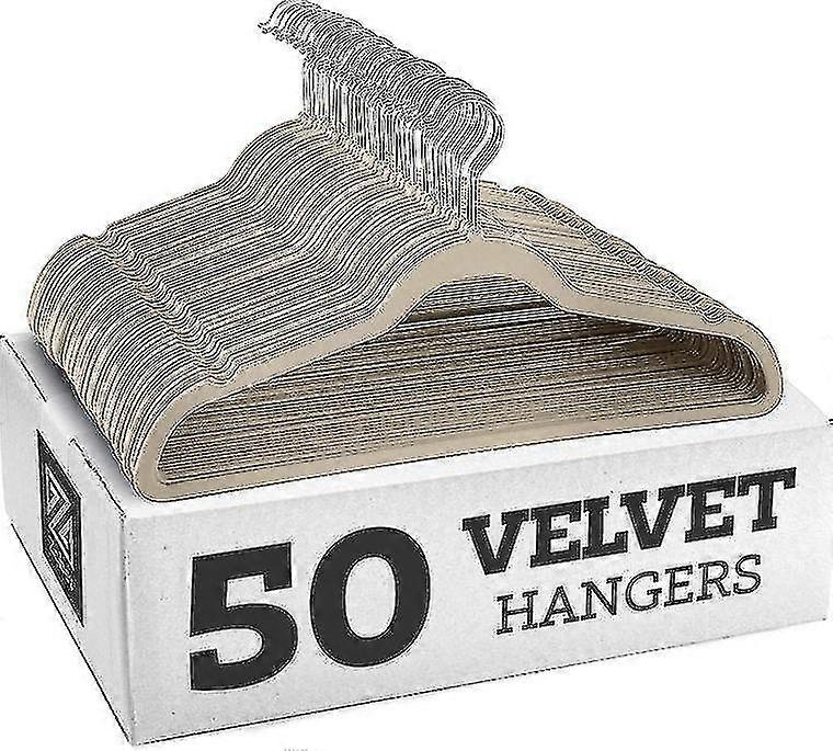 Rutschfeste Samtbügel - Anzugbügel (10er-Pack) - beige