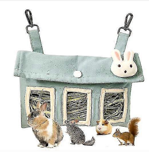 Rabbit Hay Feeder Bag, Large Size Hanging Feeding Sack For Cage Canvas Hay Feeder Storage For Bunny Guinea Pig