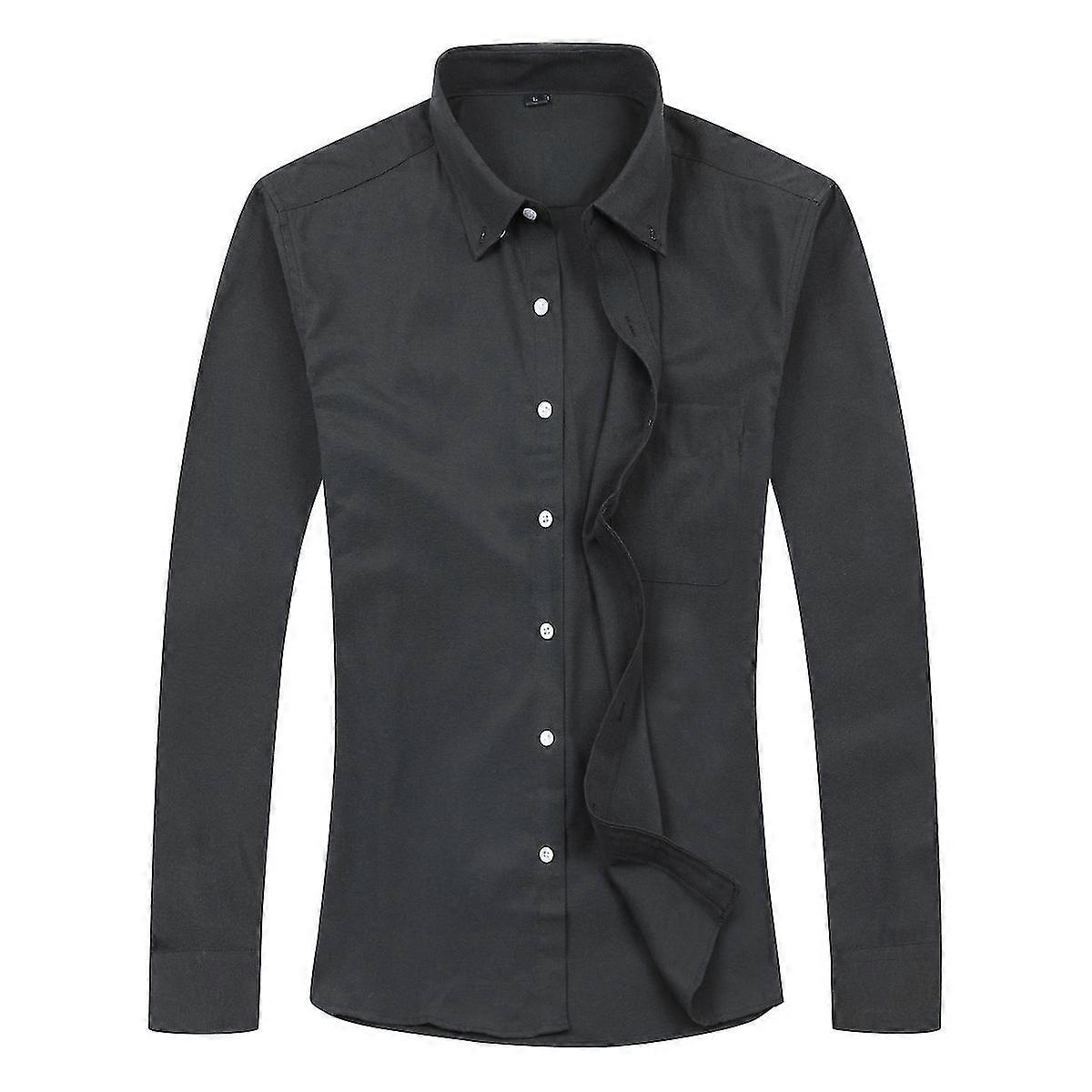 Men's Slim Fit Long Sleeve Solid Button Shirt