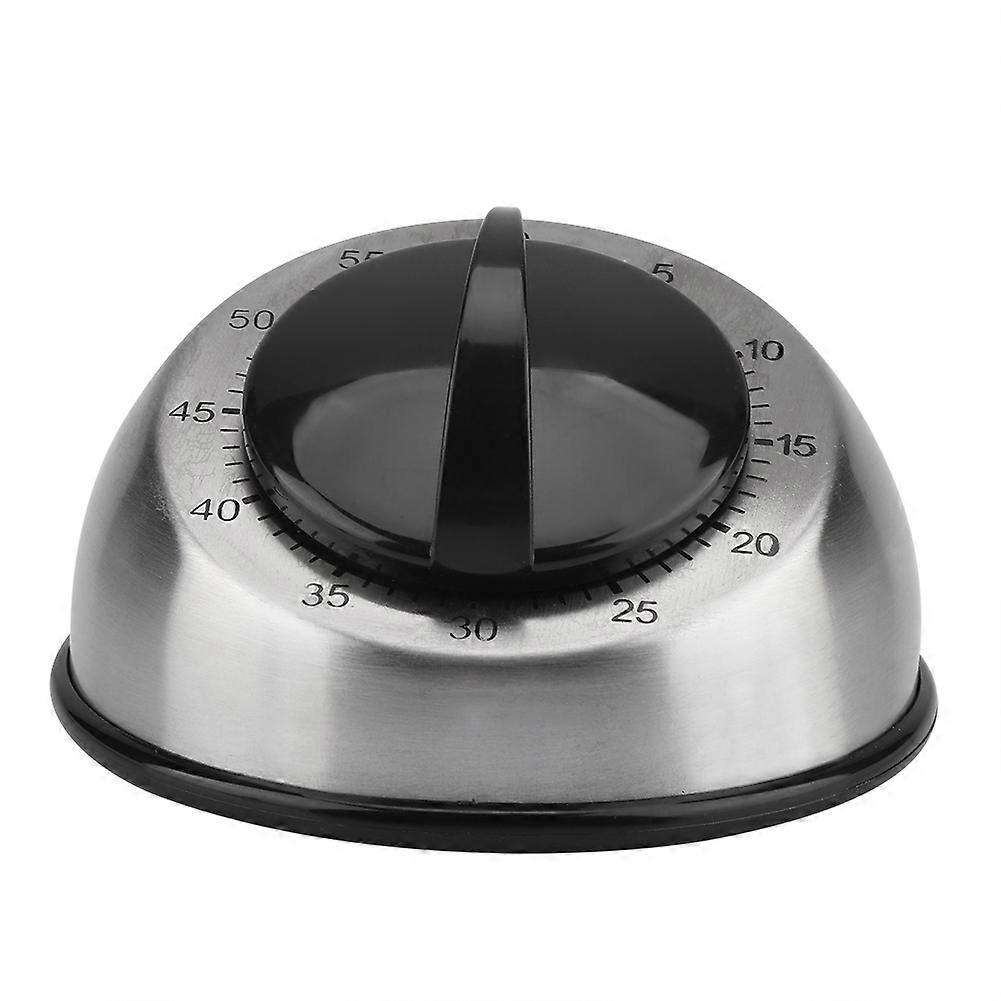60-minute stainless steel kitchen timer Mechanical wind-up timer Stainless steel round table timer Time reminder