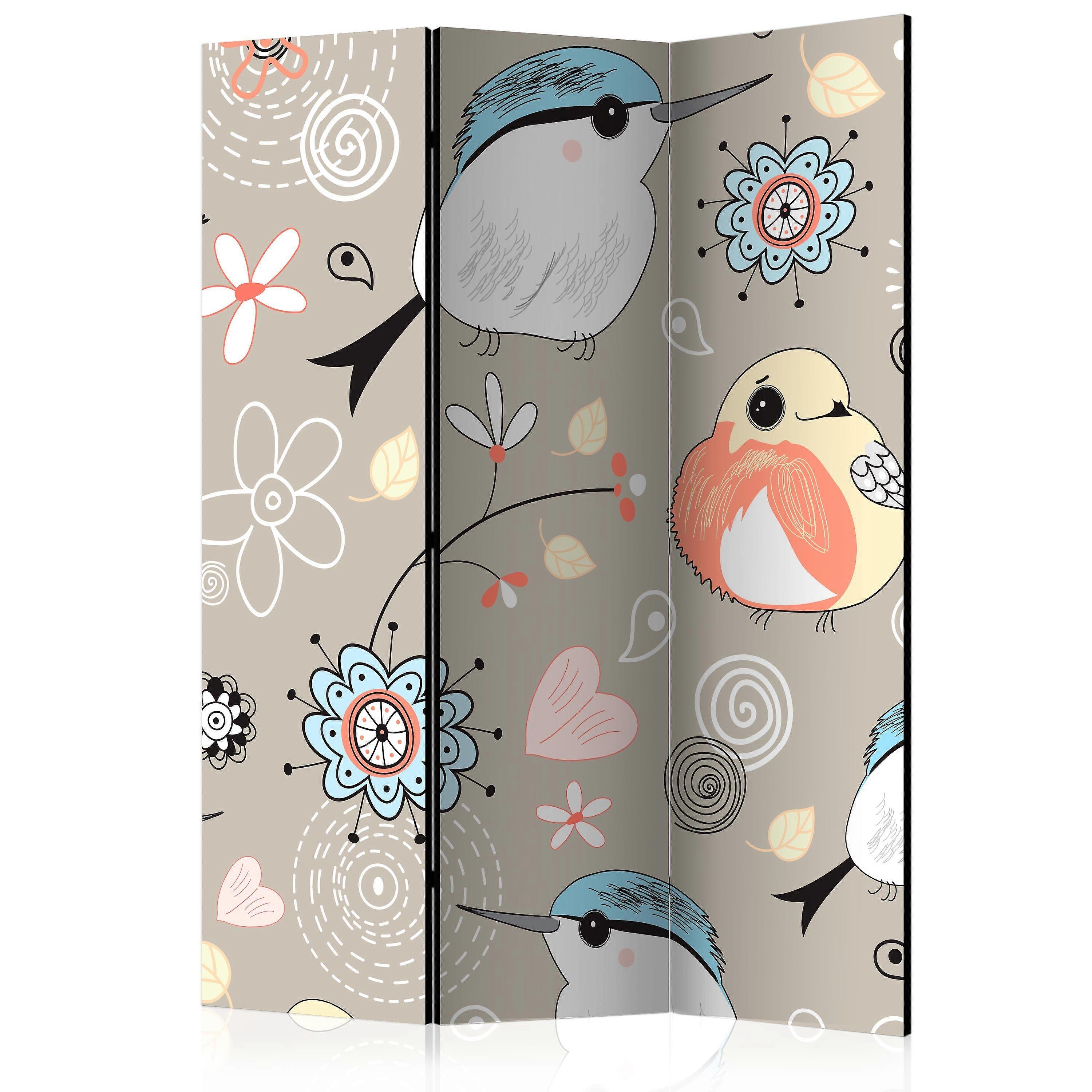 Room Divider - Natural pattern with birds