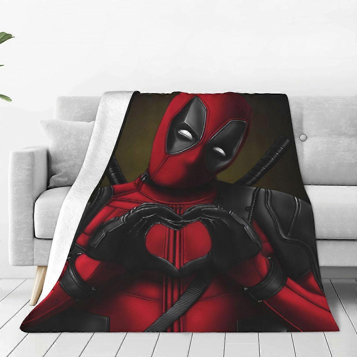 v530 Cobertores Deadpool & Cobertor de Flanela Wolverine Fantasia Quadrinhos Cobertores de Cama Macios para Quarto Colcha Decorativa Sofá Cama Cobertores vv5