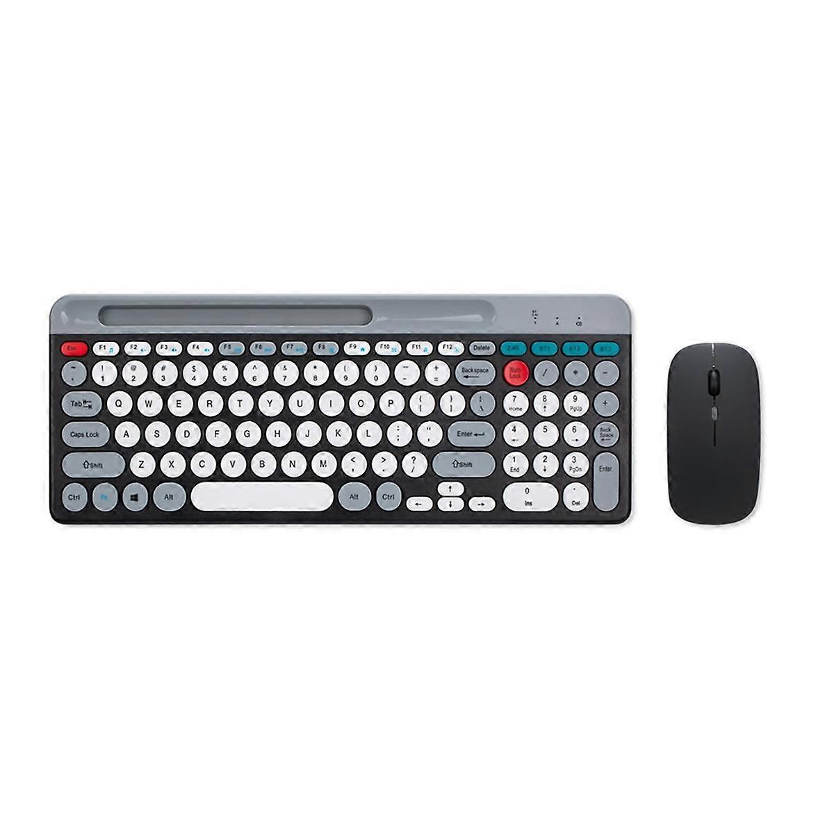 2.4G Wireless Keyboard Mouse Combo Portable Bluetooth Colorful Keyboard Rechargeable Silent for Tablet Laptop Desktop