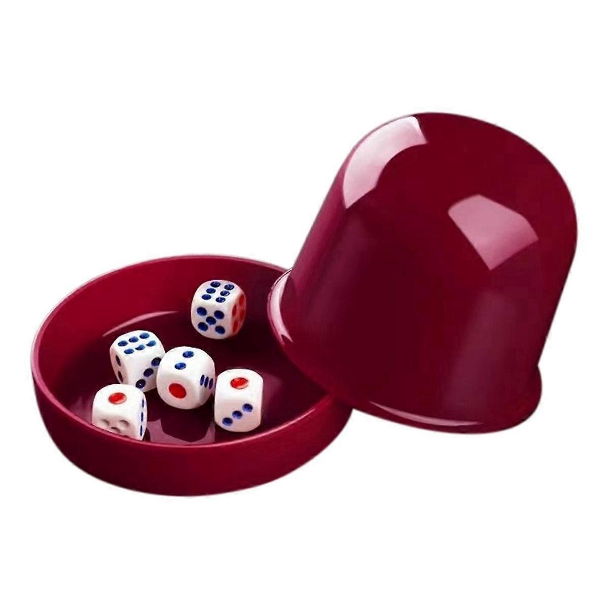 Plastic Poker Dice Cup Set with 5 Dices Shaking Cup Drinking Board Game Dice Box -Color
