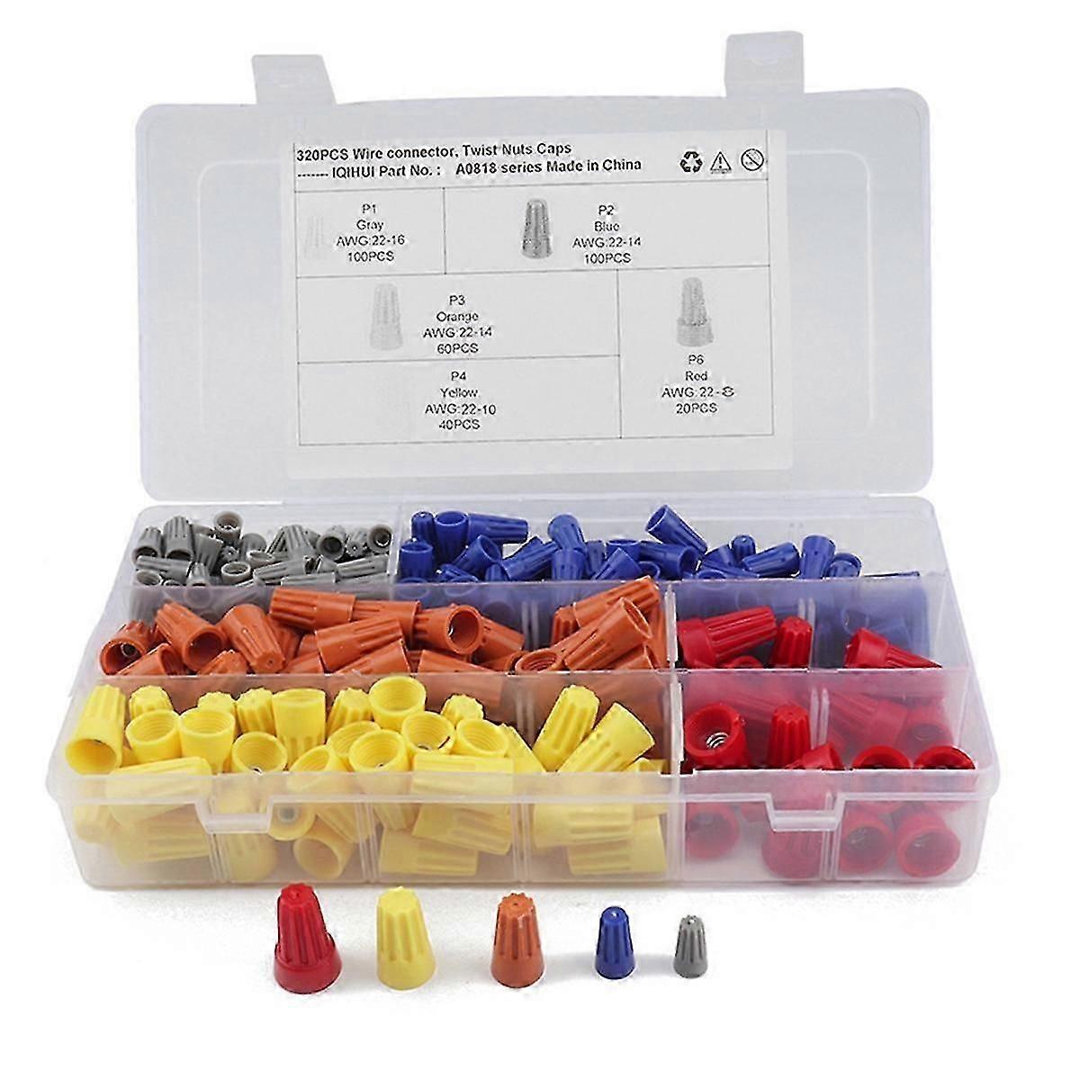 320pcs Set Crimp Cap Screw Terminal/wire Connector/cap Terminal Closed Terminal