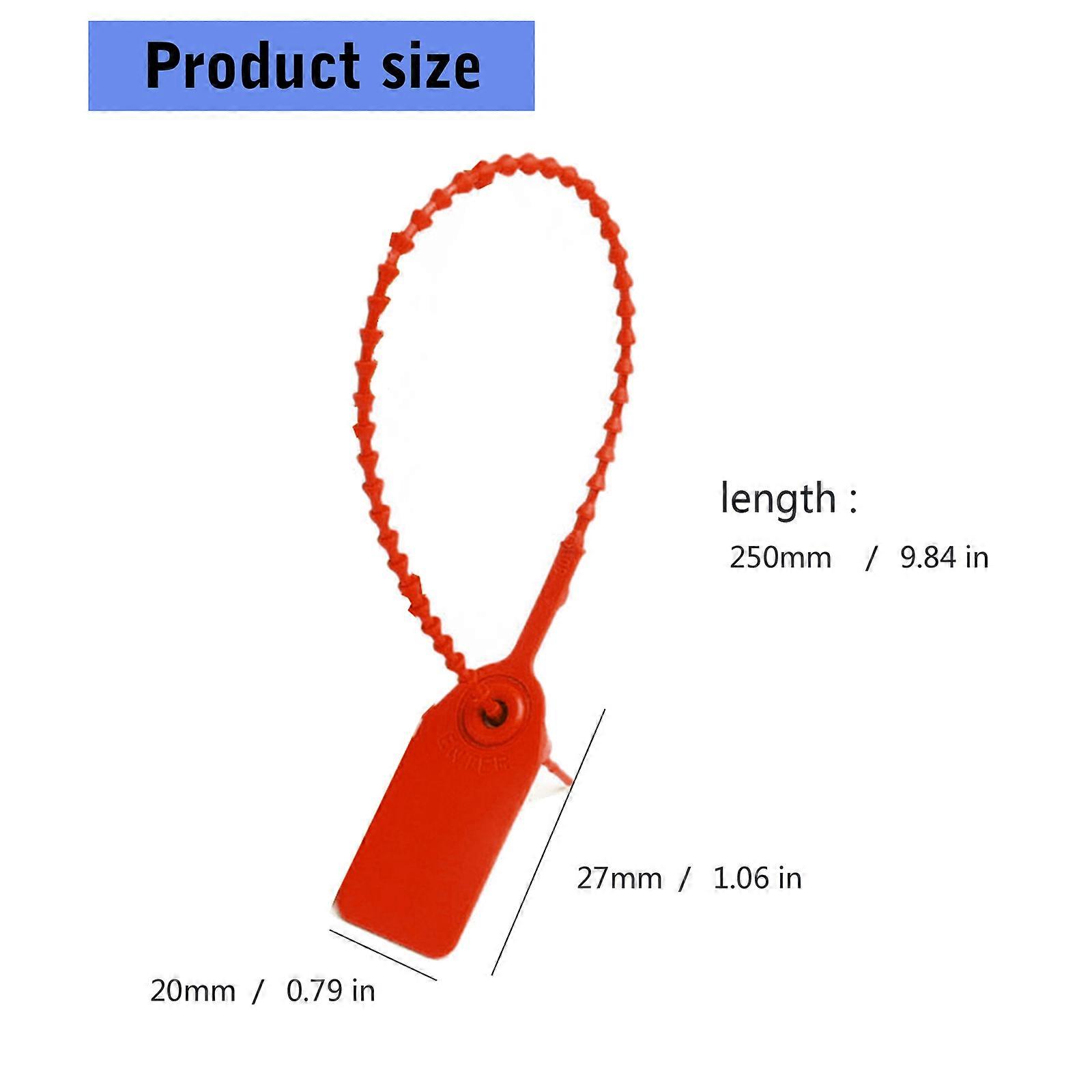 100 Pcs Plasitc Security Seal Tamper Tags Self-Locking Signage Tie for Signage Numbered, Shipping , Fire Extinguishers Yellow
