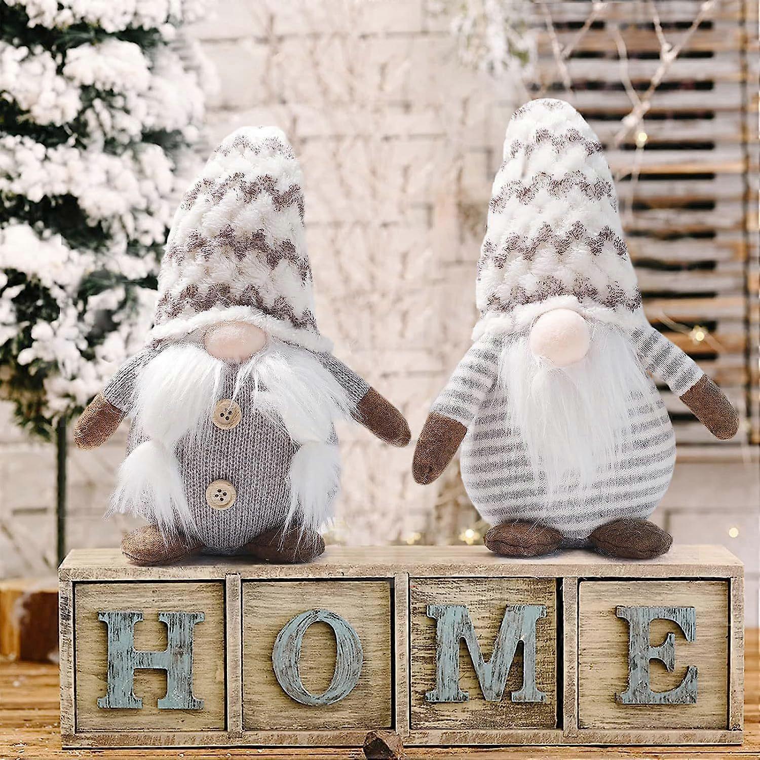 クリスマスノームの装飾2パック、スウェーデンのノームぬいぐるみ飾りトムテサンタエルフドワーフ感謝祭の装飾