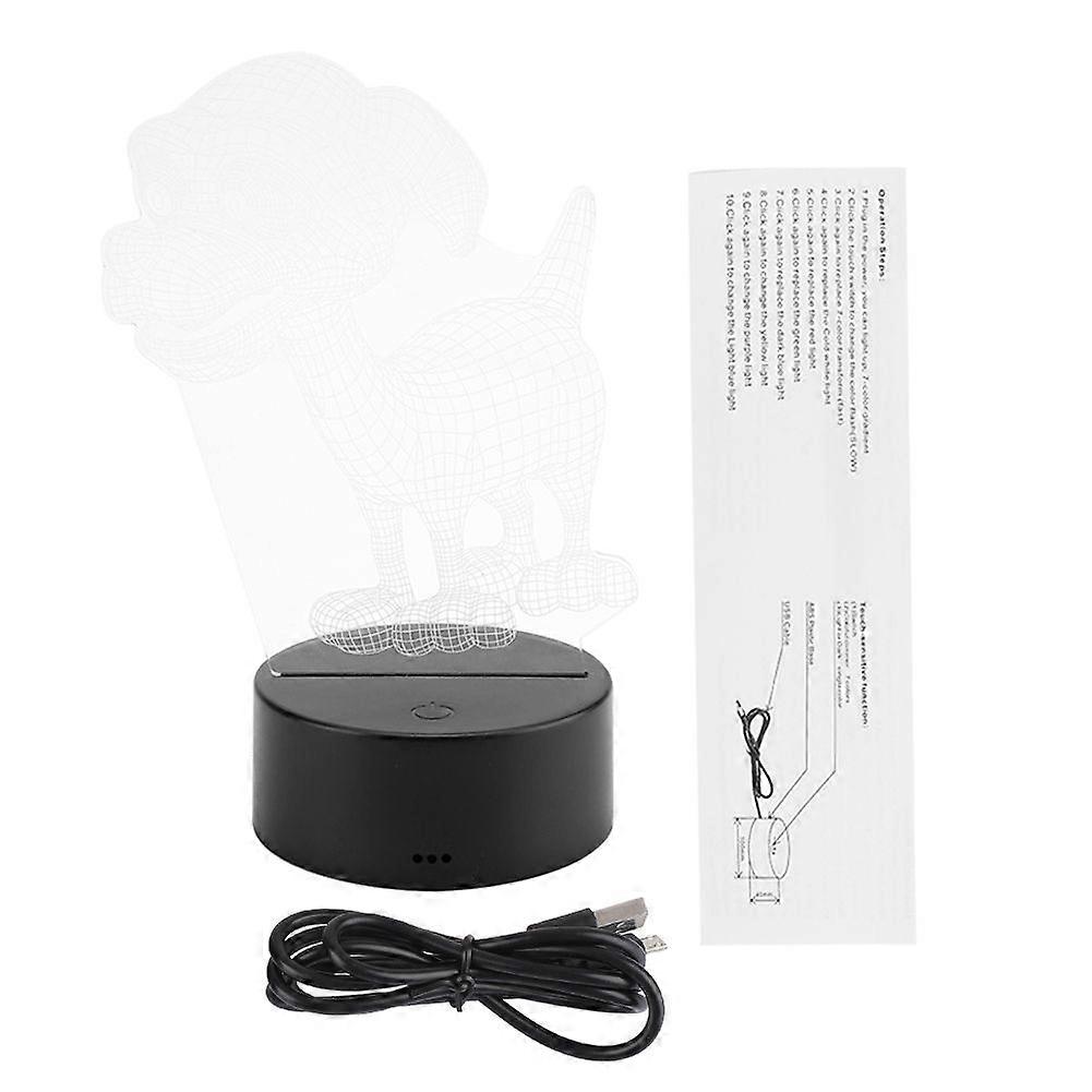 3W 4.5V USB 3D Night Light Touch Control LED Table Desk Lamp(Black Base without Remote Control)