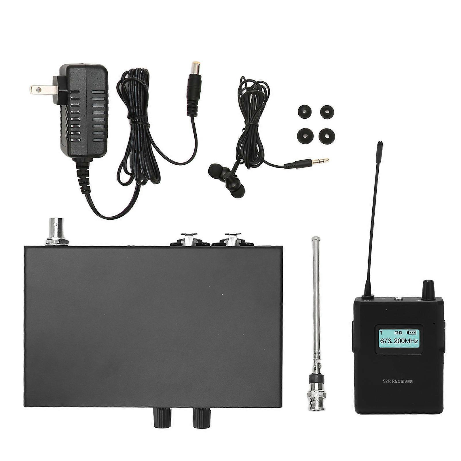 Wireless Monitor Transmitter & Receiver with 3.5mm Port and LCD Screen for Live Audio