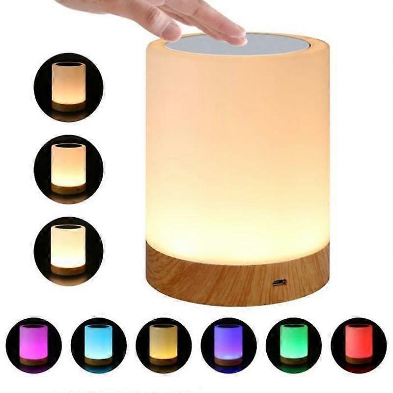 SURENHAP Rithok Dimmable Touch LED Bedside Lamp - 3 Brightness Levels - Adjustable Colors