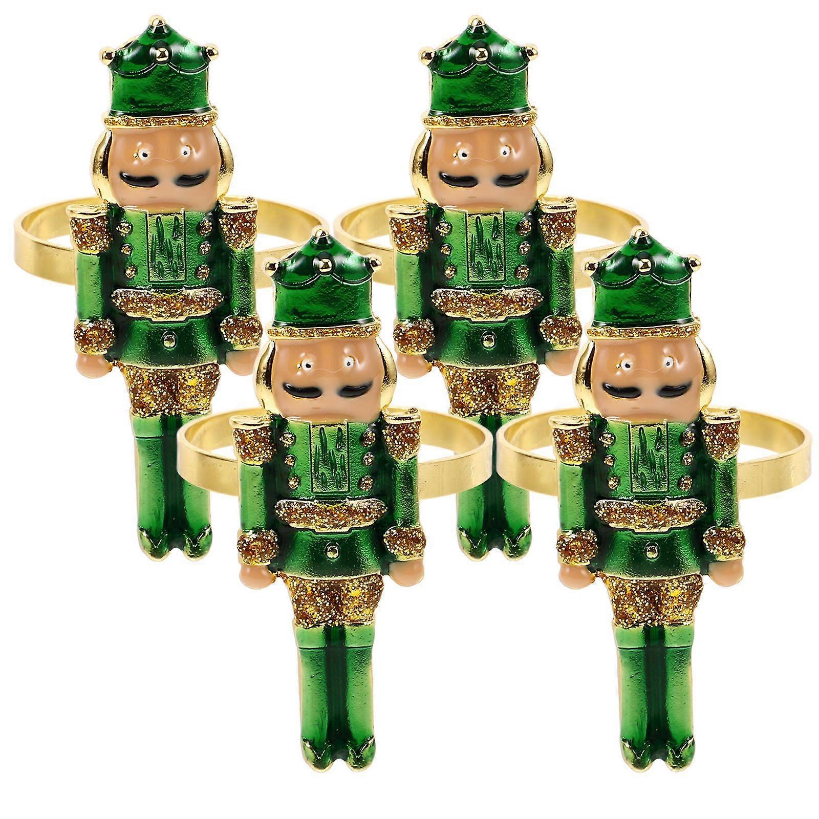 4pcs Unique Nutcracker Napkin Rings Reusable Napkin Rings Elegant Napkin Rings Nutcracker Napkin Holders Stylish Napkin Buckles