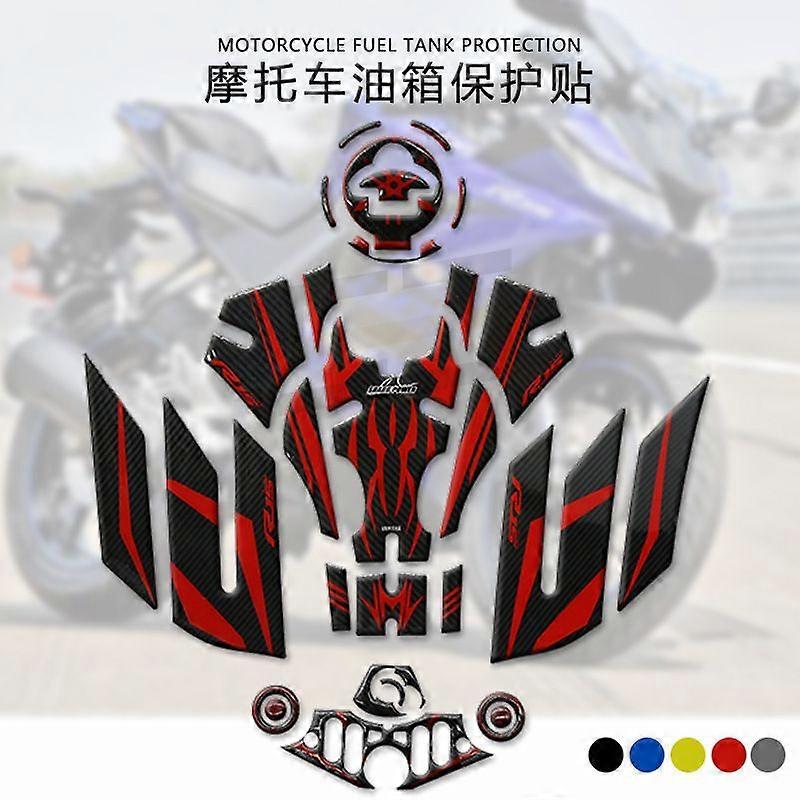 HaKeLai Potrivit pentru autocolantul rezervorului de combustibil Yamaha autocolant capac rezervor de combustibil set de autocolante YZF-R15 V3 autocolant din fibră de carbon placă superioară autocolant rezervor de combustibil autocolant lateral