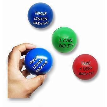Set van 4 motiverende antistressballen voor kinderen en volwassenen, antistressballen - set van 2
