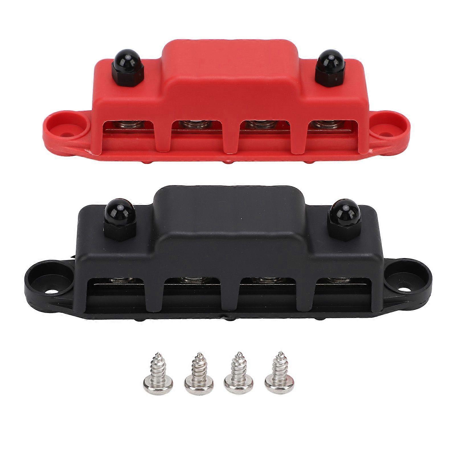 DC Busbar Distribution Block 12V to 48V 250A Busbar Box with 4 X M8 Terminal Studs High Power Module for RV Car Boats Yachts MK2517